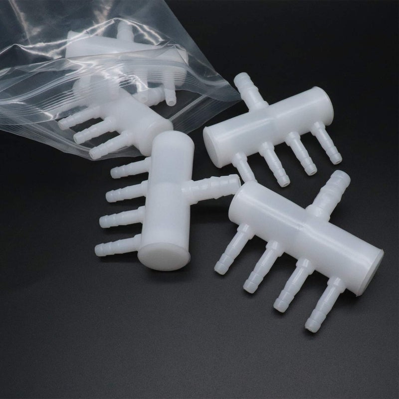 Xiaoyztan 5 Pcs Aquarium 4-Way Air Line Plastic Splitter Air Pump Tubing Connector for Air Flow Diffusion - Image 3